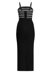 Herve Leger Striped Bandage Gown