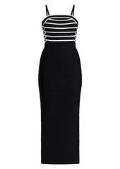 Herve Leger Striped Bandage Gown