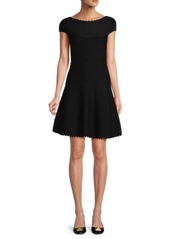 Herve Leger Textured Fit & Flare Dress