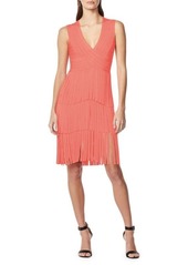 Herve Leger V-Neck Fringed Dress