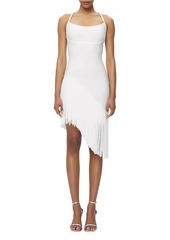 Herve Leger Zoe Fringe-Trimmed Bandage Minidress