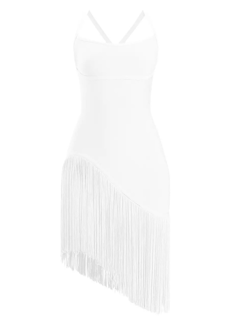 Herve Leger Zoe Fringe-Trimmed Bandage Minidress