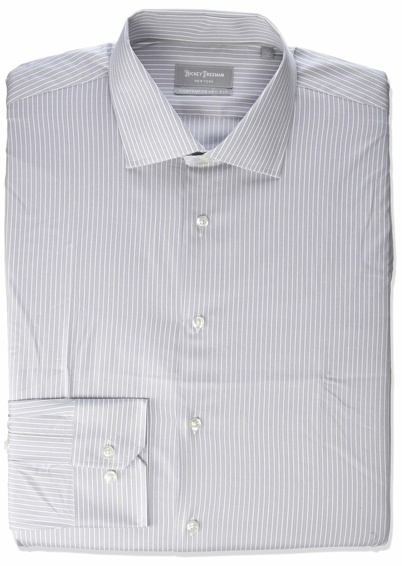 Hickey Freeman Men's Contemporary Fitted Long Dress Shirt  17.5" Neck 32-33" Sleeve