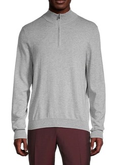 Hickey Freeman ​Wool-Blend Quarter-Zip Long Sleeve Sweater
