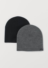 H&M H & M - 2-pack Fine-knit Hats - Black