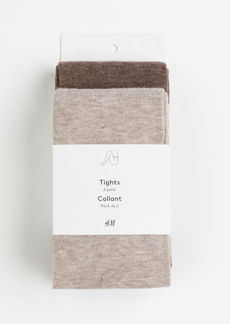 H&M H & M - 2-pack Fine-knit Tights - Beige