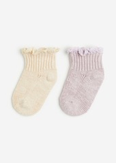 H&M H & M - 2-pack Lace-trimmed Socks - Purple