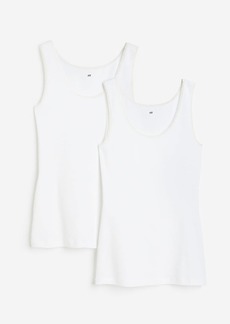 H&M H & M - 2-pack Lace-trimmed Tank Tops - White
