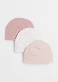 H&M H & M - 3-pack Cotton Jersey Hats - Pink