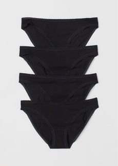 H&M H & M - 4-pack Cotton Bikini Briefs - Black