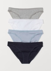 H&M H & M - 4-pack Cotton Bikini Briefs - Blue