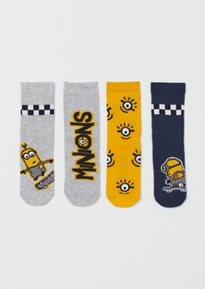 H&M H & M - 4-pack Patterned Socks - Yellow