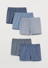 H&M H & M - 5-pack Woven Cotton Boxer Shorts - Gray
