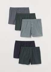 H&M H & M - 5-pack Woven Boxer Shorts - Green