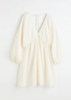 H&M H & M - Balloon-sleeved Dress - White