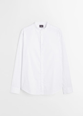 H&M H & M - Band-collar Shirt Slim fit - White