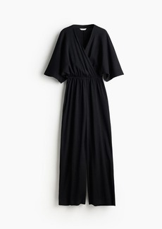 H&M H & M - Crinkled Jersey Jumpsuit - Black