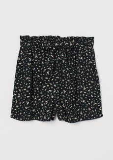 H&M H & M - Crinkled Shorts - Black