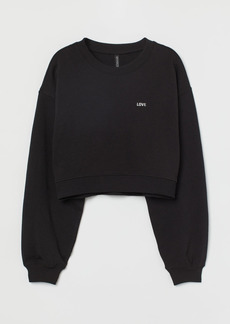 H&M H & M - Crop Sweatshirt - Black