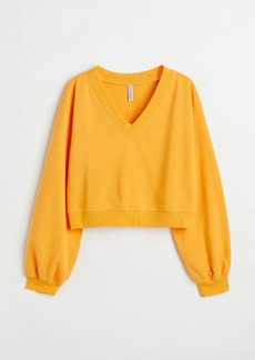 H&M H & M - Crop Sweatshirt - Yellow