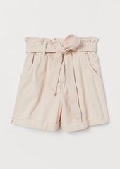 H&M H & M - Denim Paper-bag Shorts - Pink