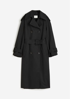 H&M H & M - Double-breasted Trench Coat - Black