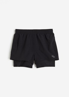 H&M H & M - DryMove Double-layered Running Shorts - Black