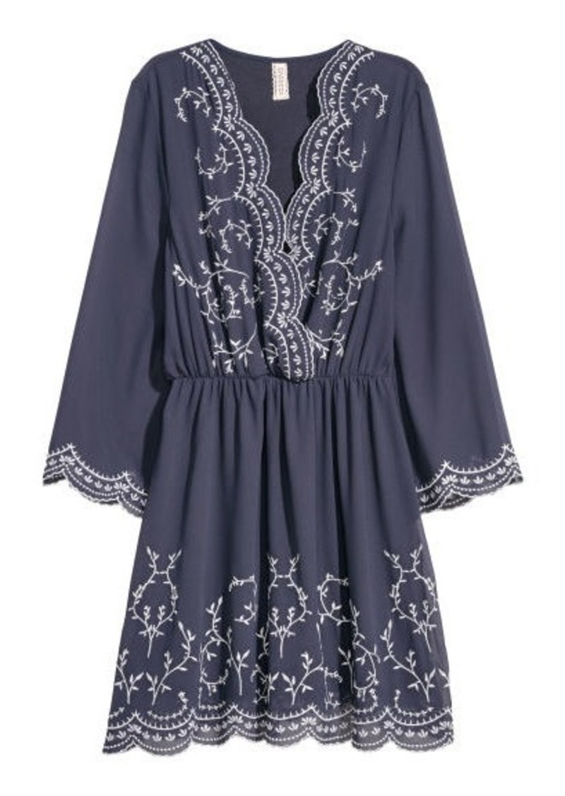 h and m embroidered dress