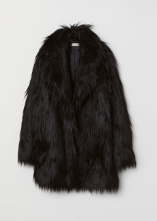 H&M H & M - Faux Fur Jacket - Black