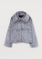H&M H & M - Faux Fur Jacket - Gray