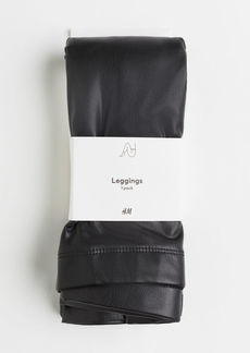 H&M H & M - Coated Leggings - Black
