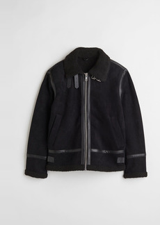 H&M H & M - Faux Shearling-lined Jacket - Black