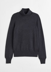 H&M H & M - Fine-knit Turtleneck Sweater - Gray