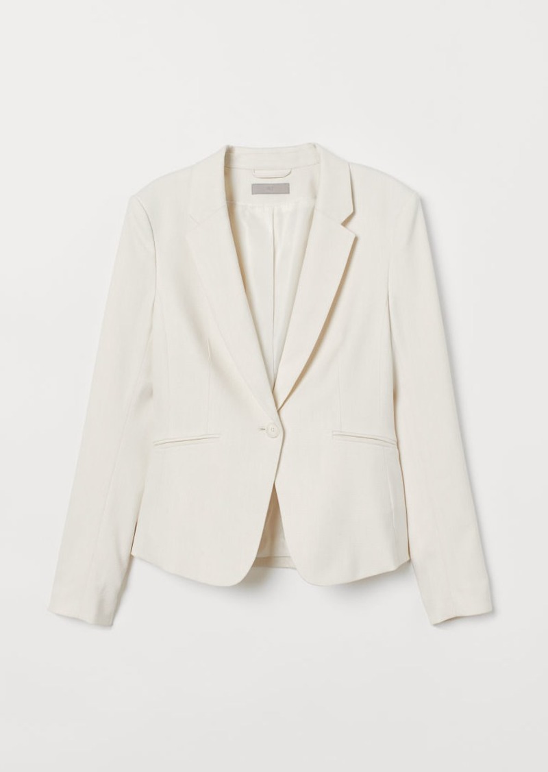 white fitted blazer