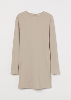 H&M H & M - Fitted Jersey Dress - Brown