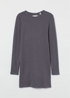 H&M H & M - Fitted Jersey Dress - Gray