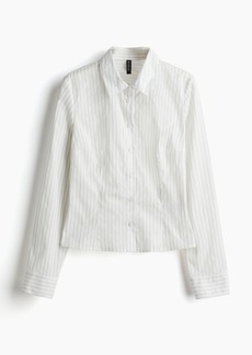 H&M H & M - Fitted Poplin Shirt - White