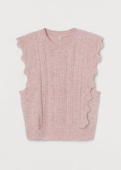 H&M H & M - Flounce-detail Sweater Vest - Pink