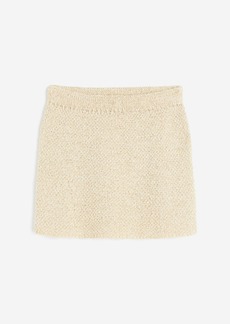 H&M H & M - Glittery Textured-knit Skirt - Beige
