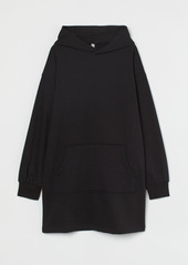 H&M H & M - Hooded Sweatshirt Dress - Black