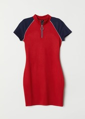 H \u0026 M - Jersey Dress with Zip - Red