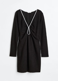 H&M H & M - Keyhole-detail Bouclé Dress - Black