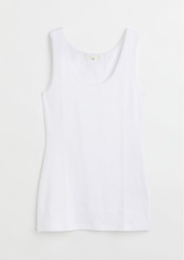 H&M H & M - Lace-trimmed Tank Top - White