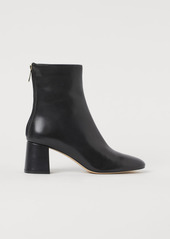H&M H & M - Leather Ankle Boots - Black