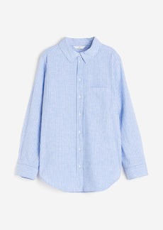 H&M H & M - Linen-blend Shirt - Blue