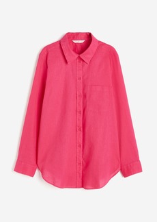 H&M H & M - Linen-blend Shirt - Pink
