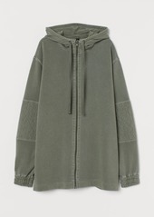 H&M H & M - Long Hooded Sweatshirt Jacket - Green