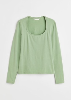 H&M H & M - Long-sleeved Jersey Top - Green