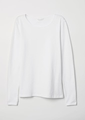 H&M H & M - Long-sleeved Jersey Top - White