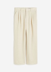 H&M H & M - Loose Fit Linen Pants - Beige